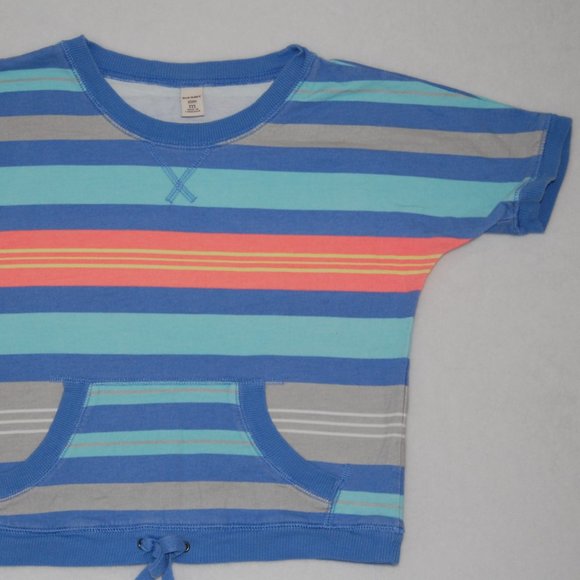 Old Navy Girls Size 8, Striped Short-Sleeve Sweatshirt, 100% Cotton - Picture 4 of 4